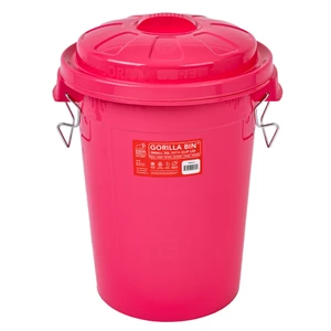 Red Gorilla 30L Bin with Lid - Pink 