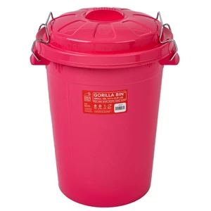 Red Gorilla 30L Bin with Lid - Pink in Pink