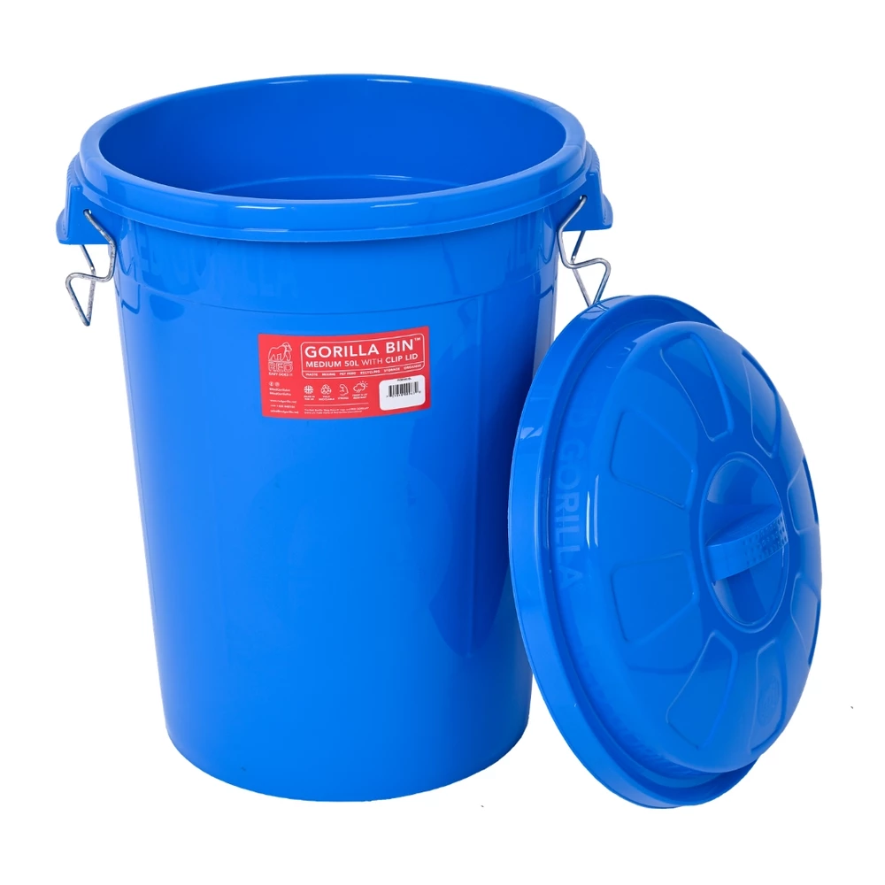 Red Gorilla 50L Bin with Lid - Blue in Blue