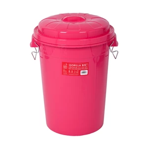 Red Gorilla 50L Bin with Lid - Pink in Pink