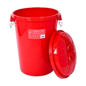 Red Gorilla 80L Bin with Lid - Red in Red