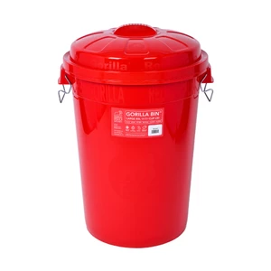 Red Gorilla 80L Bin with Lid - Red in Red