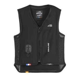 Equiline KID Junior Airbag Vest with Back Protector – Black in Black