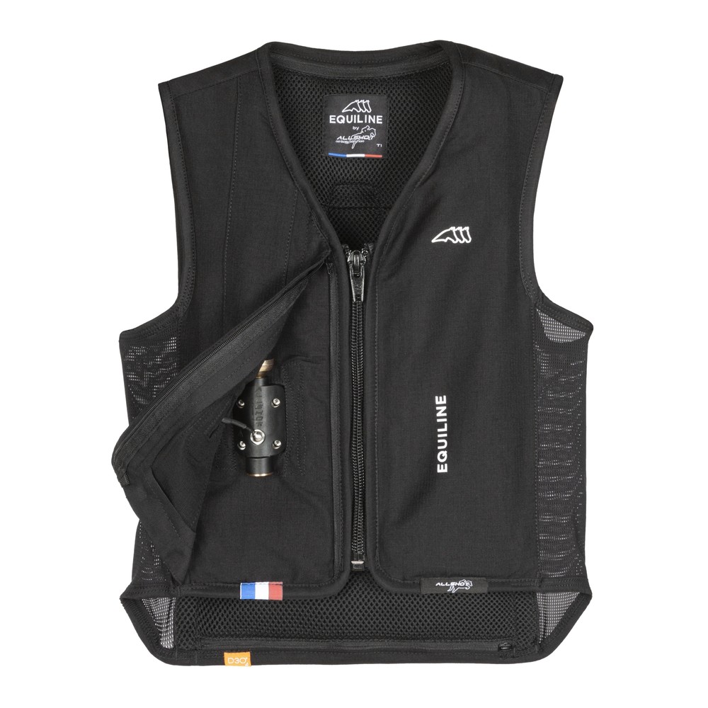 Equiline KID Junior Airbag Vest with Back Protector – Black 