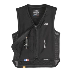 Equiline KID Junior Airbag Vest with Back Protector – Black in Black