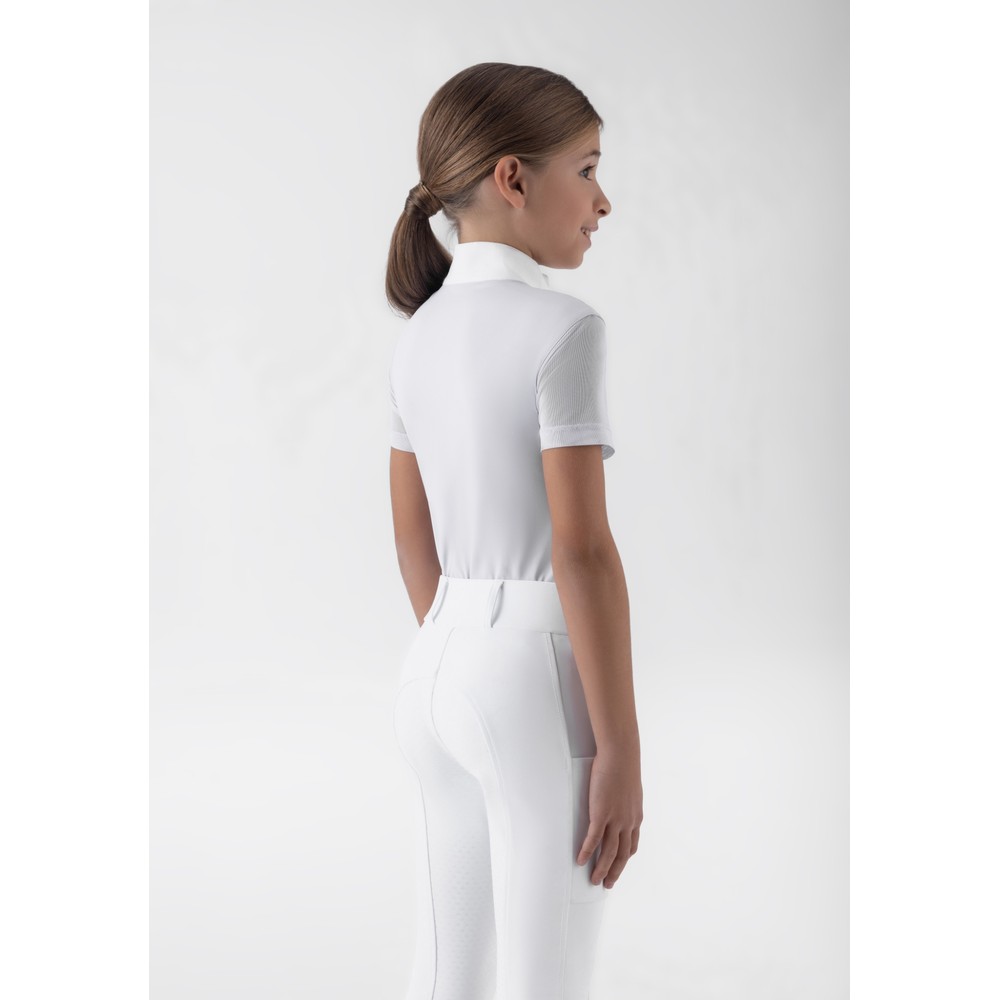 Equiline Girls Competition Polo Shirt - White 