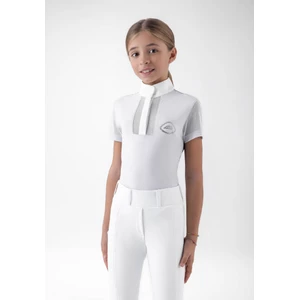 Equiline Girls Competition Polo Shirt - White in White