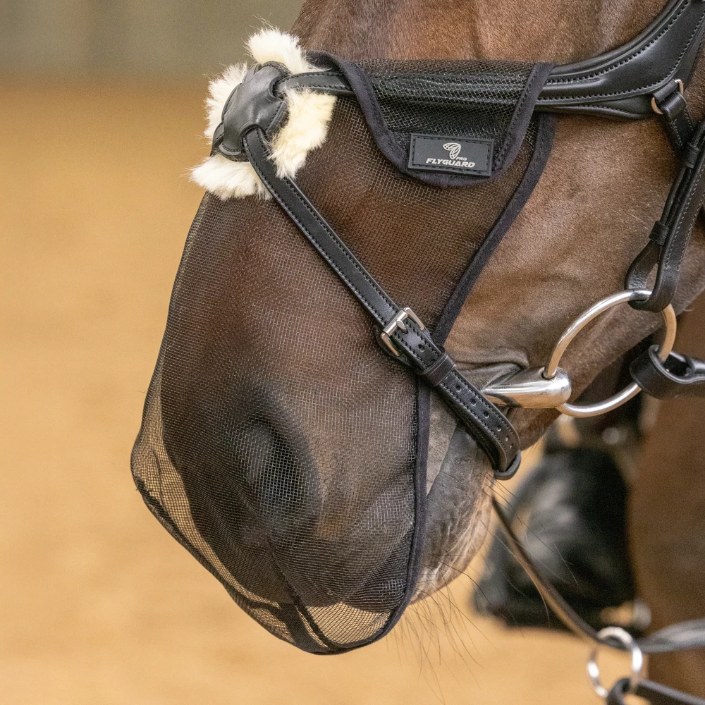 Flyguard FlyGuard Pro Grackle Bridle Nose Net - Black in Black