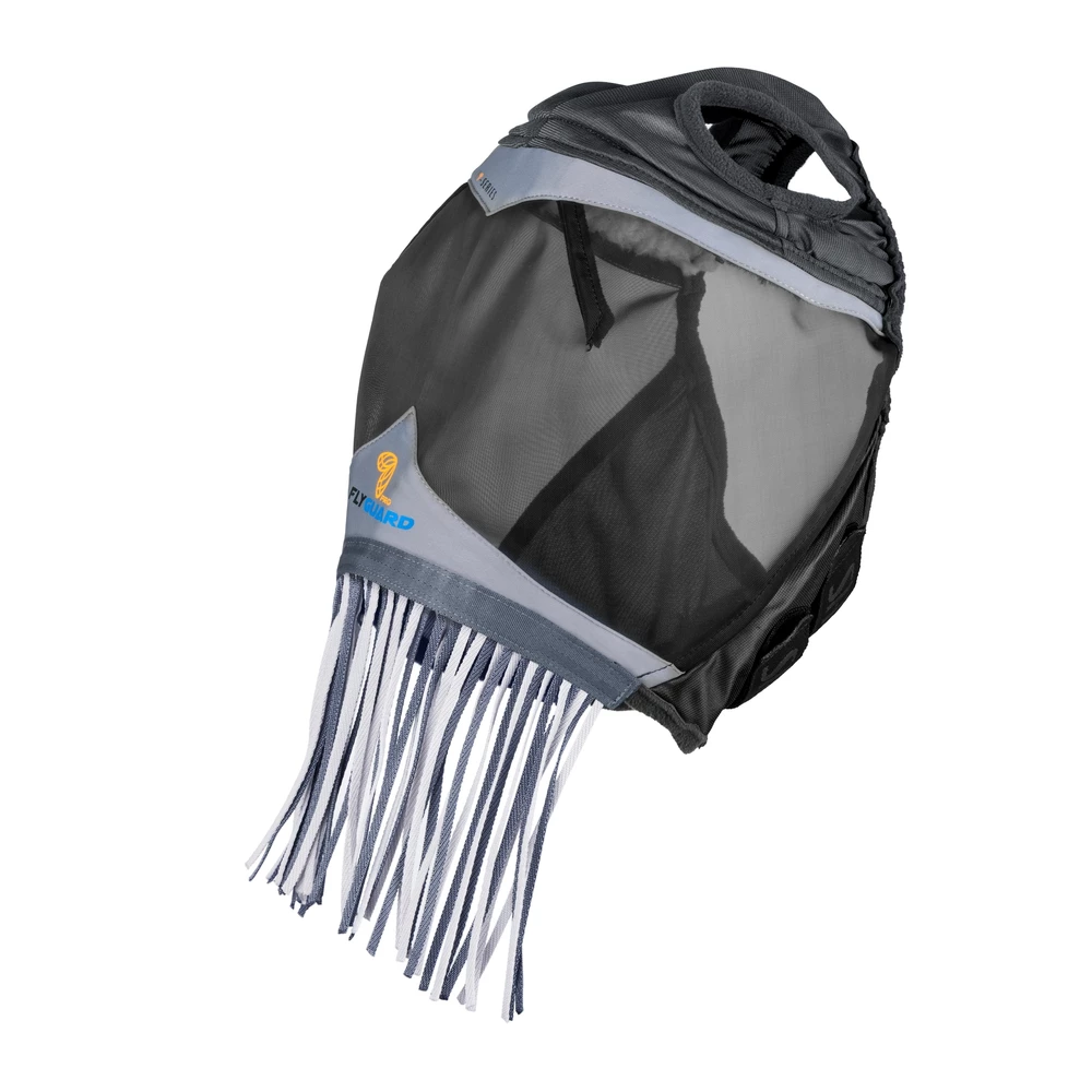 Flyguard FlyGuard Pro Fine Mesh Fly Mask with Ear Holes & Nose Fringe - Jet in Jet