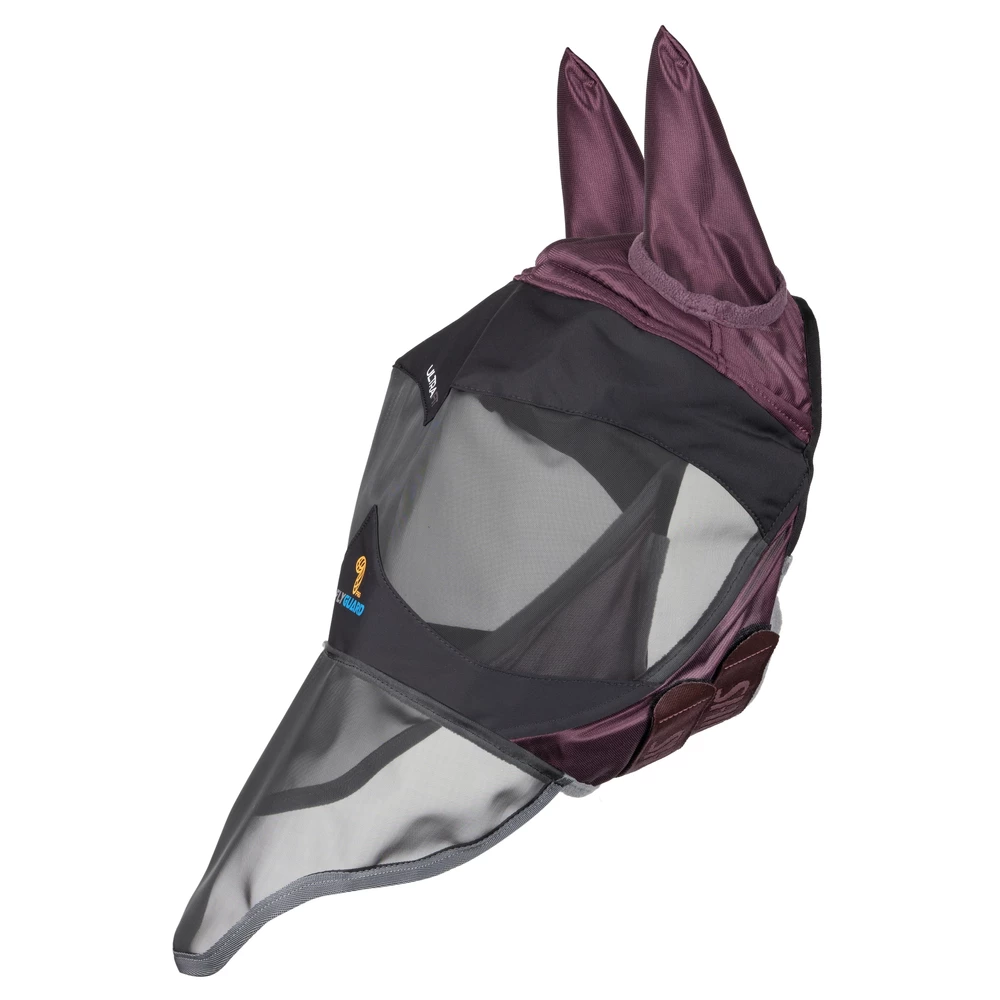 Flyguard FlyGuard Pro Deluxe Fly Mask with Ears & Nose - Black Cherry in Black Cherry