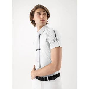 Equiline Men's Competition Polo Shirt Cooling Fabric - White in White