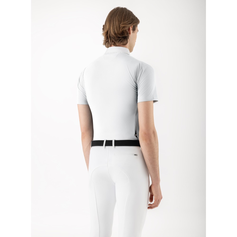 Equiline Men's Competition Polo Shirt Cooling Fabric - White 