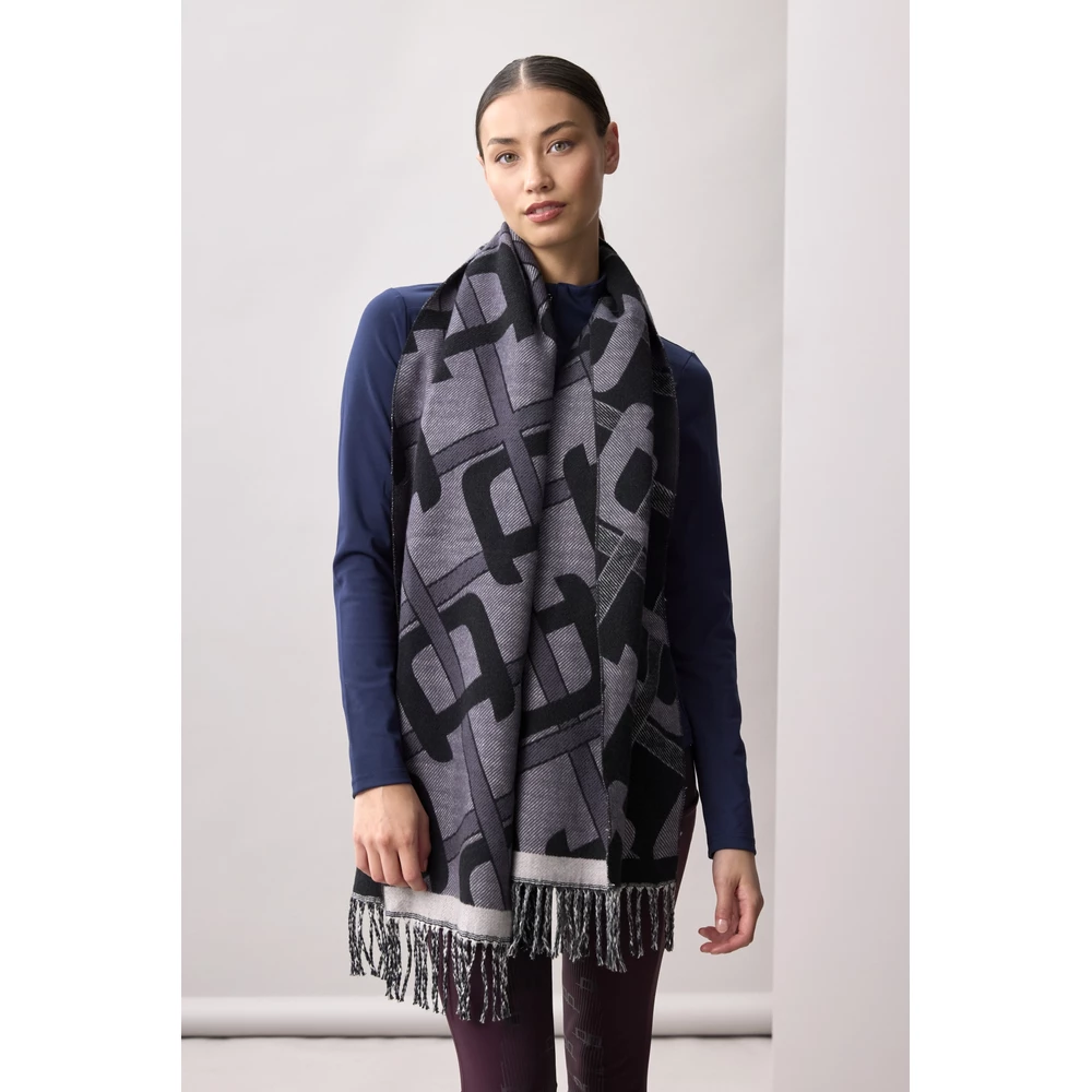 Alessandro Albanese Aa Monogram Scarf - Charcoal in Charcoal