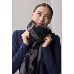 Alessandro Albanese Aa Monogram Scarf - Charcoal in Charcoal