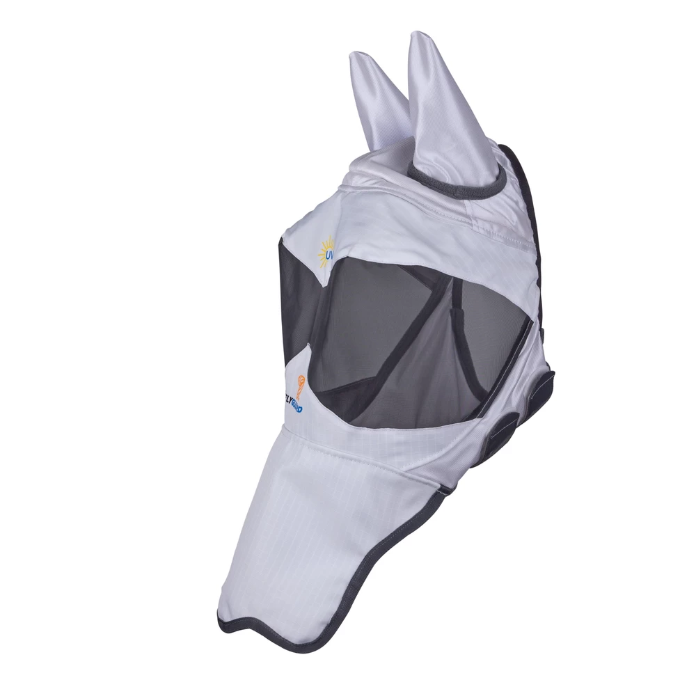 Flyguard FlyGuard Pro Sun Shade Fly Mask with Ears & Nose - White in White