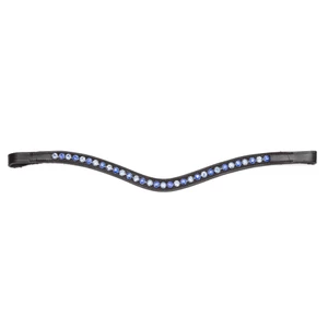 Velociti GARA Blue Diamante Browband - Black in Black