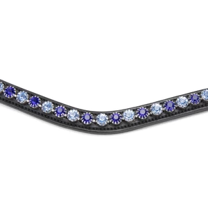 Velociti GARA Blue Diamante Browband - Black in Black