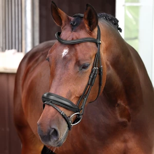 Velociti LUSSO Elite Dressage Flash Bridle - Black in Black
