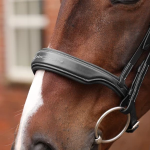 Velociti LUSSO Opus 180M Dressage Cavesson Bridle - Black in Black