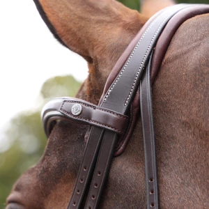 Velociti LUSSO Opus 180M Dressage Cavesson Bridle - Havana in Havana