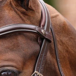 Velociti LUSSO Opus 180M Dressage Cavesson Bridle - Havana in Havana