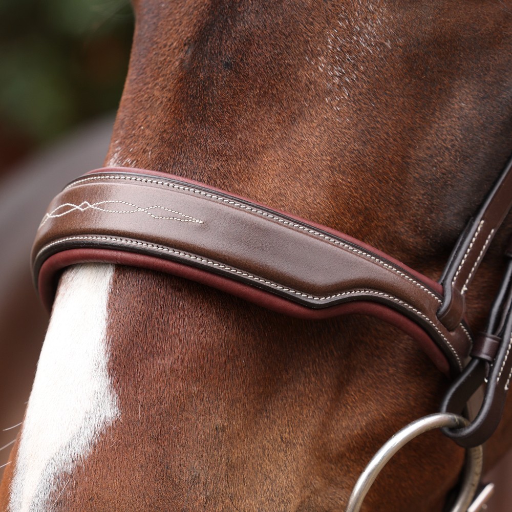 Velociti LUSSO Opus 180M Dressage Cavesson Bridle - Havana 