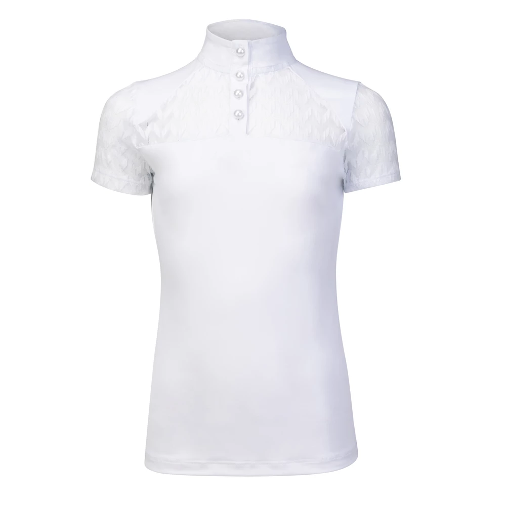Aubrion Optima VX Show Shirt - Young Rider - White in White