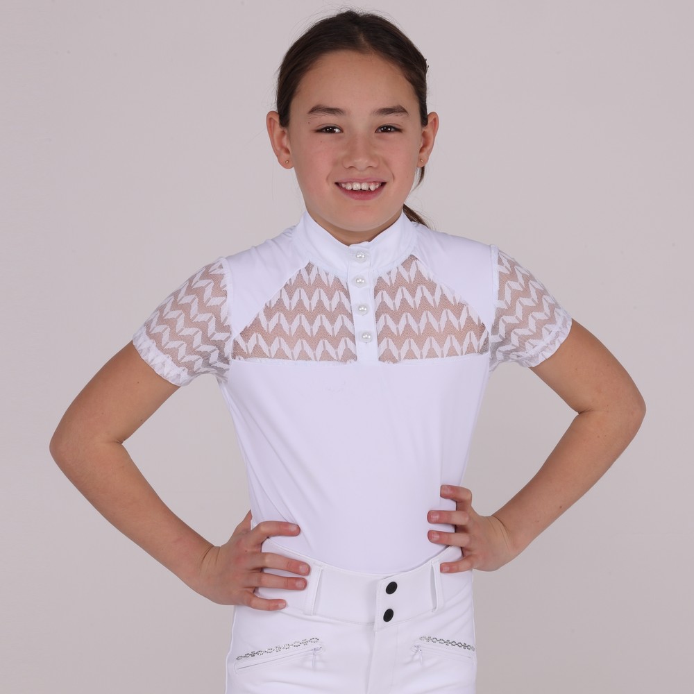 Aubrion Optima VX Show Shirt - Young Rider - White