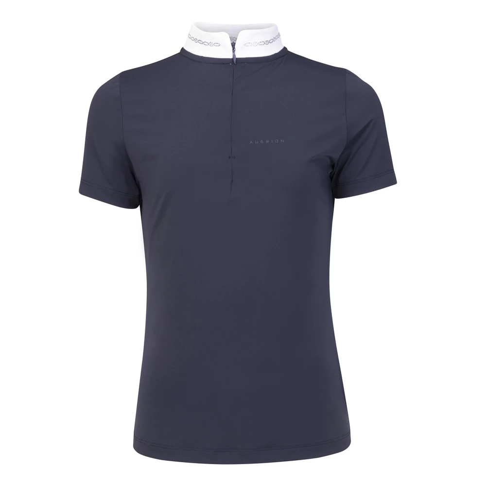 Aubrion Optima LX Show Shirt - Young Rider - Navy in Navy