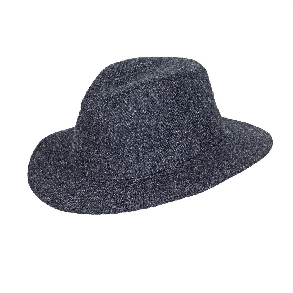 Heather Hats & Accessories Denholm Harris Tweed Fedora - Charcoal in Charcoal