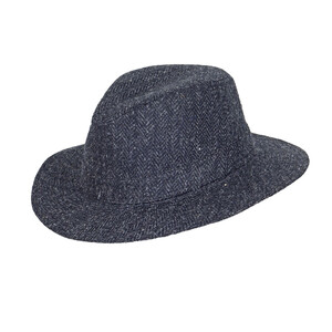 Heather Hats & Accessories Denholm Harris Tweed Fedora - Charcoal in Charcoal