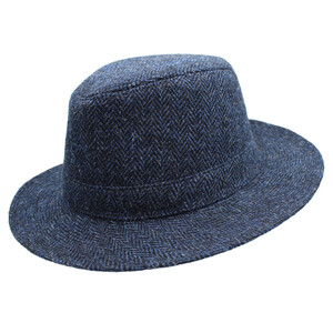 Heather Hats & Accessories Denholm Harris Tweed Fedora - Midnight in Midnight