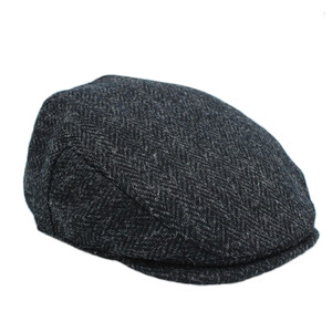 Heather Hats & Accessories Highland Harris Tweed Flat Cap - Charcoal in Charcoal