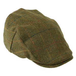 Heather Hats & Accessories Kinloch Waterproof British Tweed Flat Cap - Brown Orange in Brown/Orange
