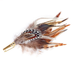 Heather Hats & Accessories Spotty Guineafowl Feather Mount - Natural in Natural