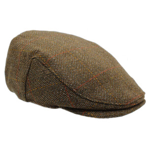 Heather Hats & Accessories Chilton Derby Tweed Waterproof Flat  - Cedar in Cedar