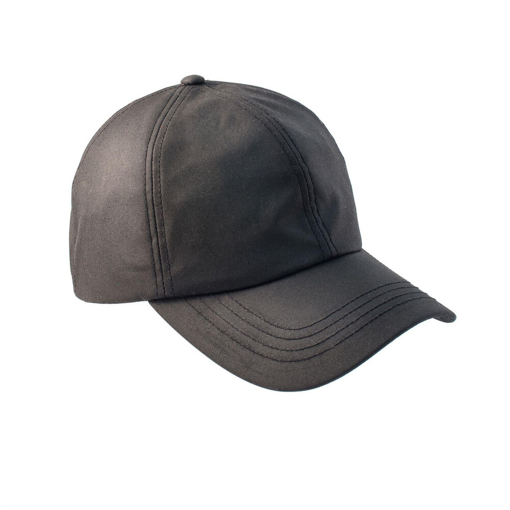 Heather Hats & Accessories Darley Wax Baseball Cap - Black in Black