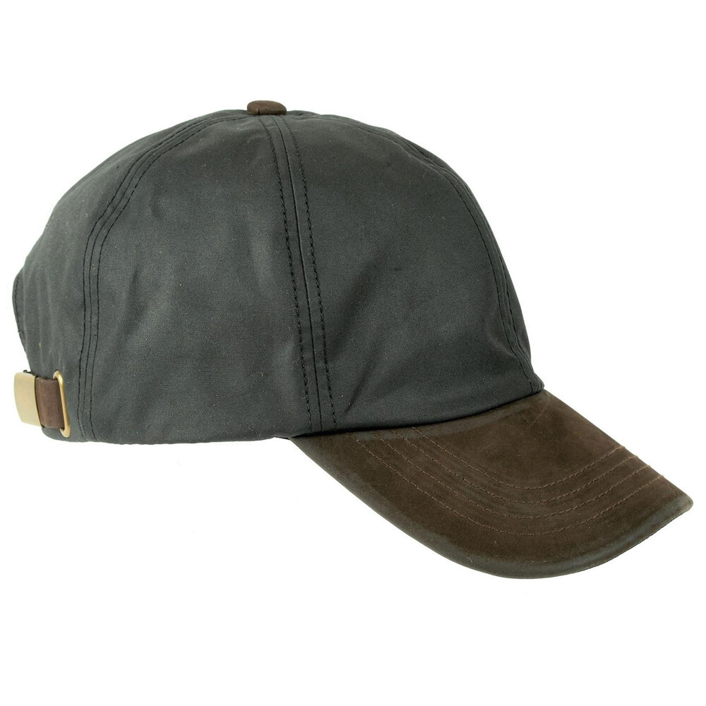 Heather Hats & Accessories Hamilton Wax Leather Peak Baseball Cap - Black in Black