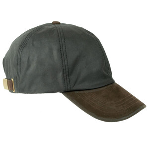 Heather Hats & Accessories Hamilton Wax Leather Peak Baseball Cap - Black in Black