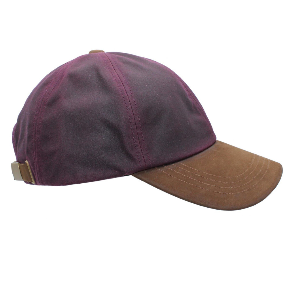 Heather Hats & Accessories Hamilton Wax Leather Peak Baseball Cap - Merlot in Merlot