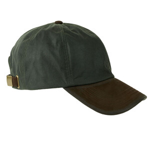 Heather Hats & Accessories Hamilton Wax Leather Peak Baseball Cap - Olive in Olive