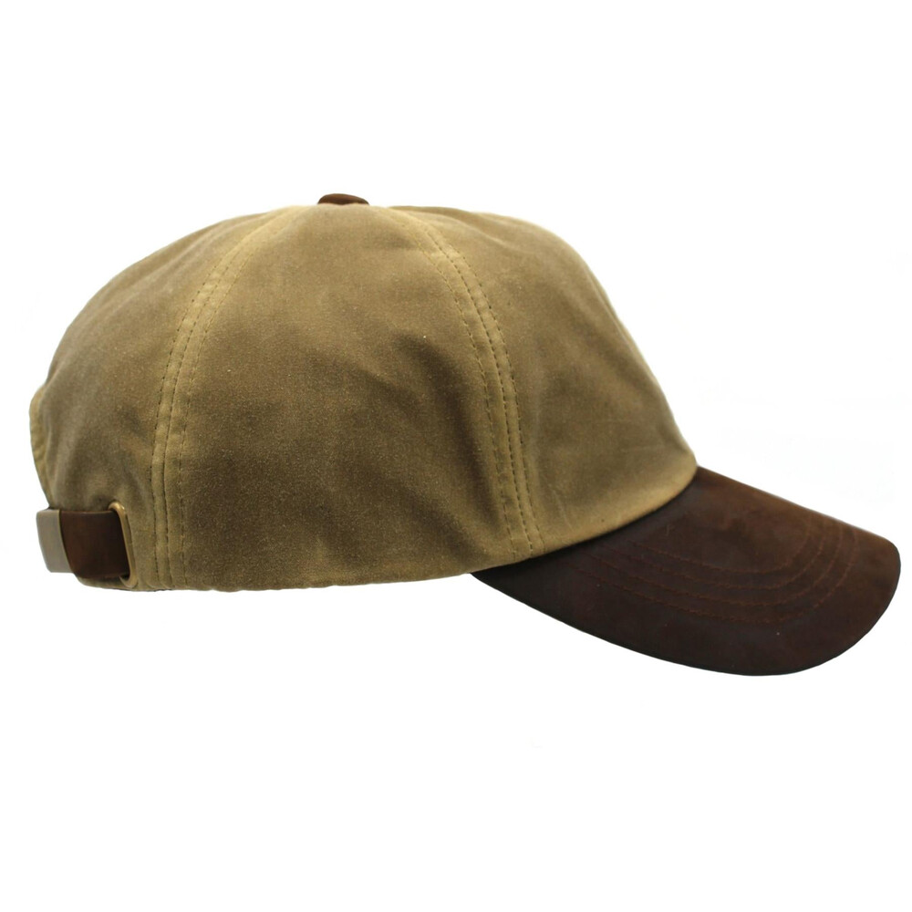 Heather Hats & Accessories Hamilton Wax Leather Peak Baseball Cap - Sand in Sand