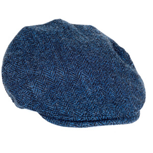 Heather Hats & Accessories Highland Harris Tweed Flat Cap - Midnight in Midnight