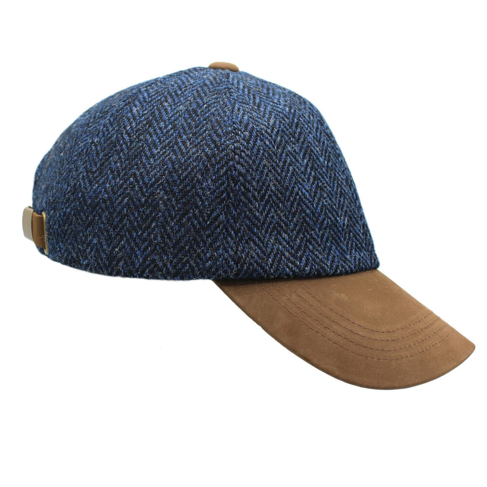 Heather Hats & Accessories Glencairn Harris Tweed Baseball Cap - Midnight in Midnight