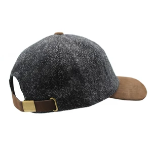 Heather Hats & Accessories Glencairn Harris Tweed Baseball Cap - Charcoal in Charcoal