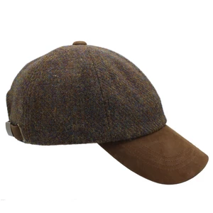 Heather Hats & Accessories Glencairn Harris Tweed Baseball Cap - Walnut in Walnut