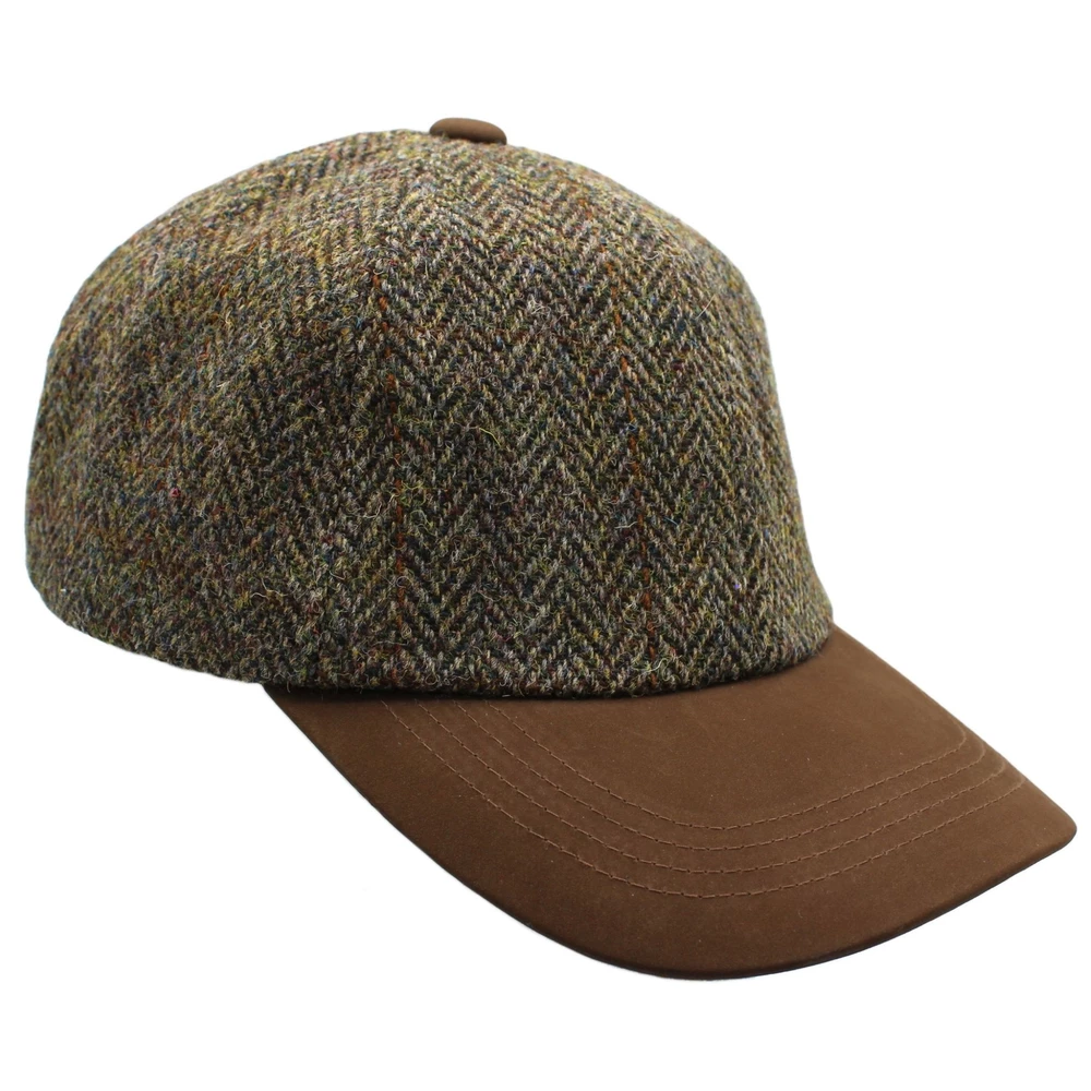 Heather Hats & Accessories Glencairn Harris Tweed Baseball Cap - Moorland in Moorland