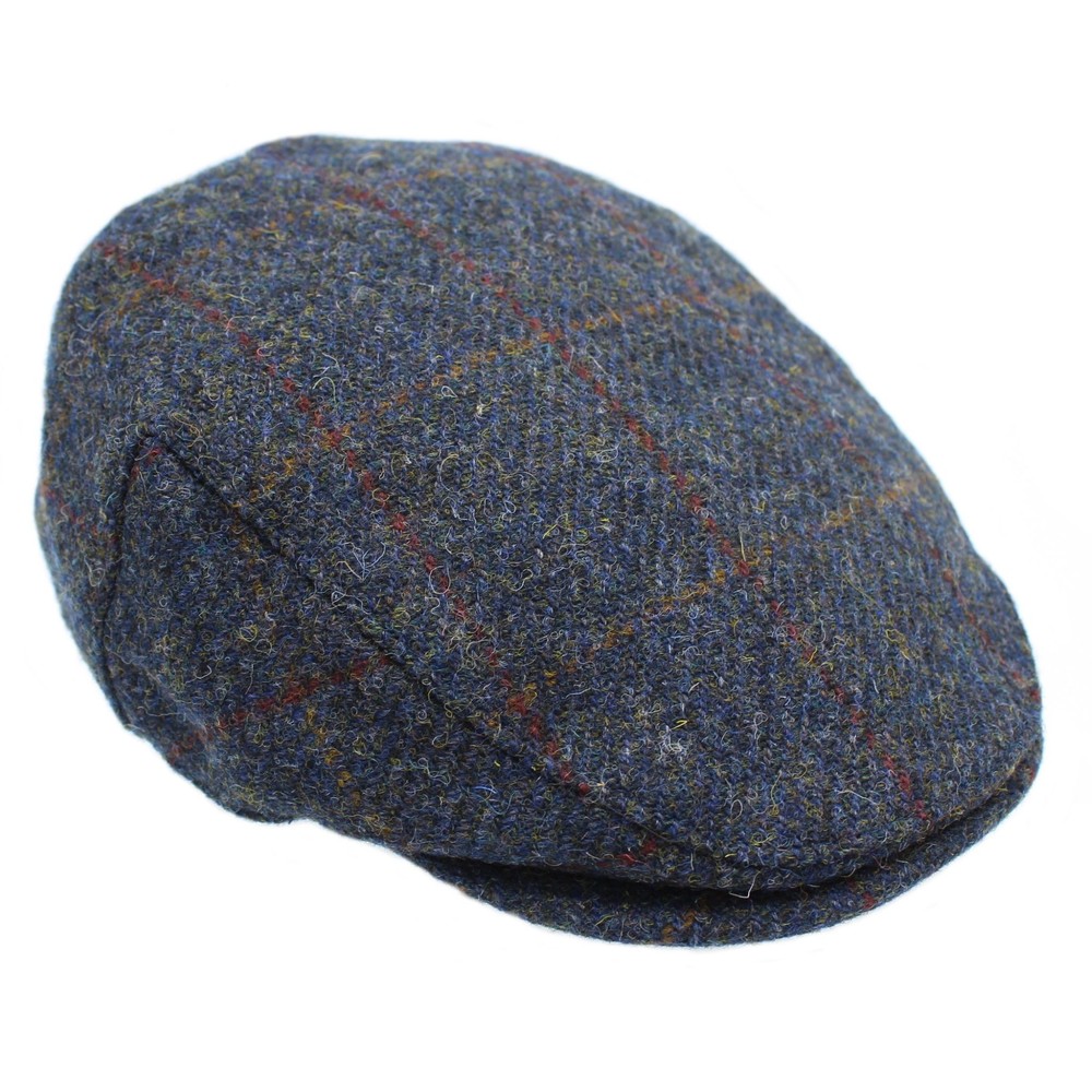 Heather Hats & Accessories Highland Harris Tweed Flat Cap - Steel 