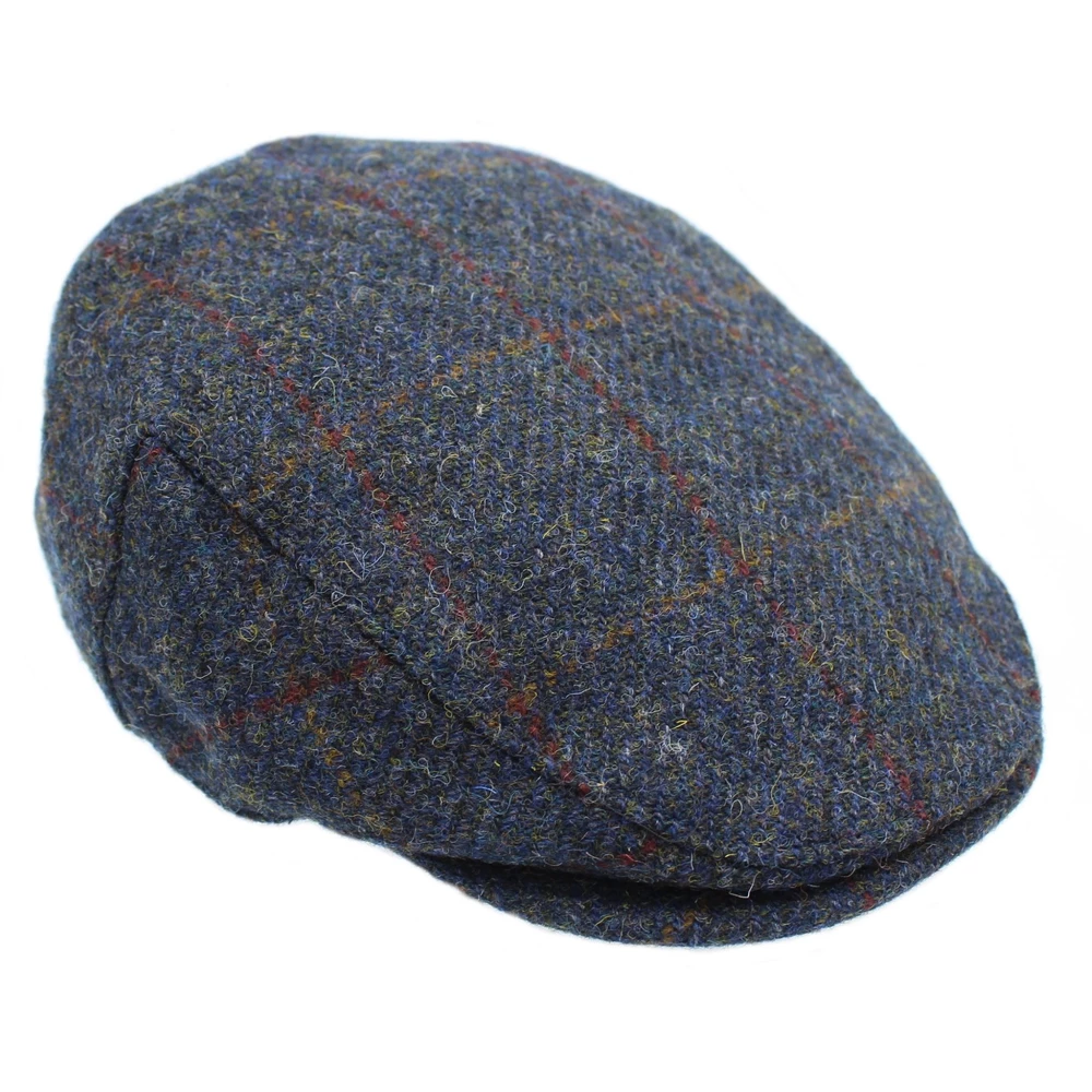 Heather Hats & Accessories Highland Harris Tweed Flat Cap - Steel in Steel