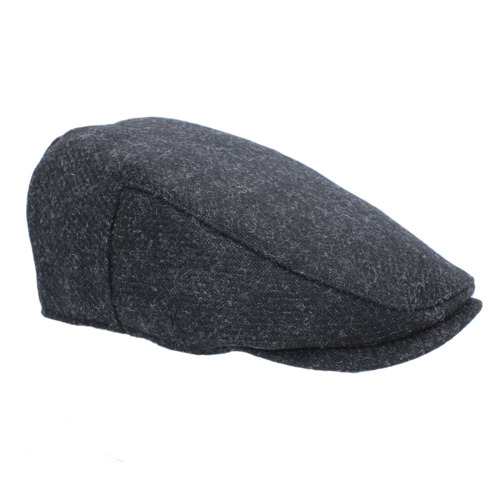 Heather Hats & Accessories Selby Twill Tweed Flat Cap - Raven 